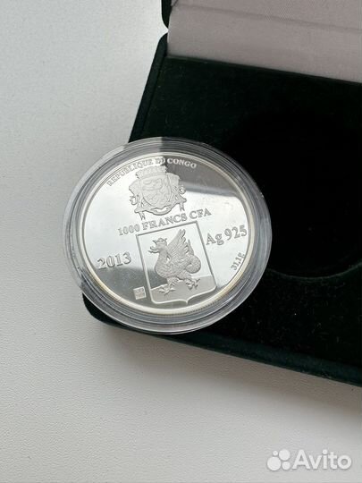 Монета серебряная,мечеть Кул Шариф,Конго 2013