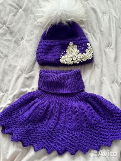 Комплект шапка и шарф для девочки