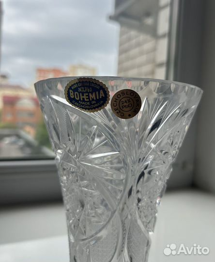 Ваза хрустальная bohemia винтаж