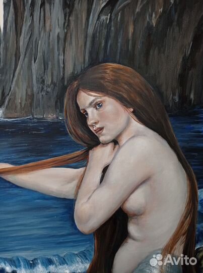 Картина маслом Русалка,картина в интерьер 60/50
