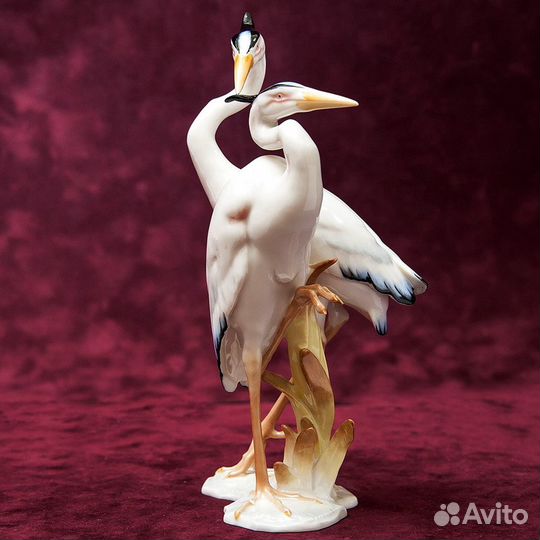 Фарфоровая статуэтка Цапли