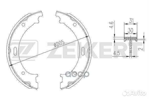 Колодки тормозные барабанные задние стояночного