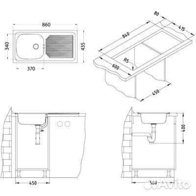 Кухонная мойка Alveus Basic 60 Нержавеющая сталь декор 1009181