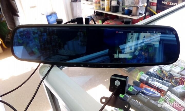 Видеорегистратор-зеркало 2 камеры 4дюйма