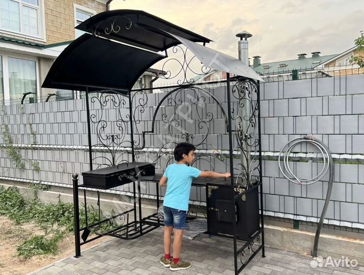 Мангал с крышей