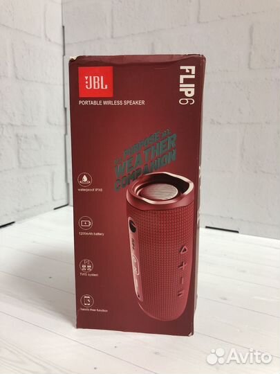 Портативная колонка JBL flip 6, красный(75смт)