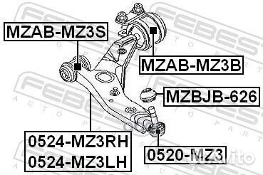 Опора шаровая mazda 3 (BK/BL) 0520-MZ3