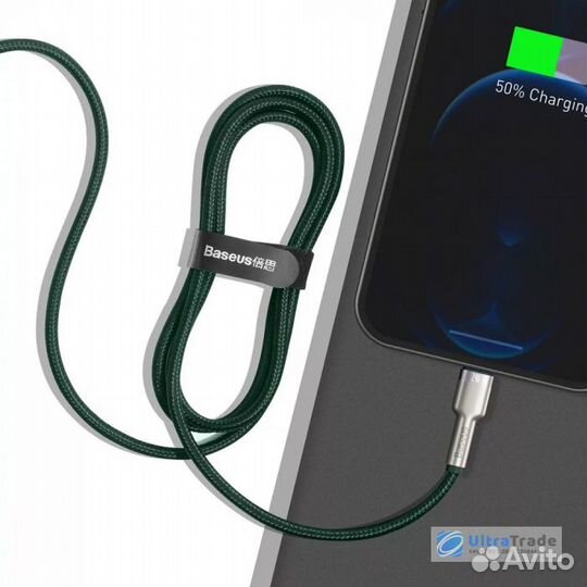 Кабель Xiaomi Baseus USB to iP 2.4A 1m Green