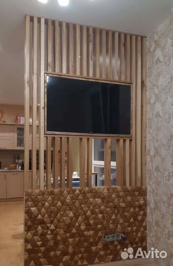 Декоративная перегородка из массива дерева