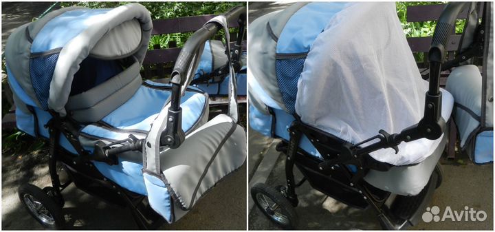Коляска 2 в 1 зима-лето,Надувные,6 мес б/у всего
