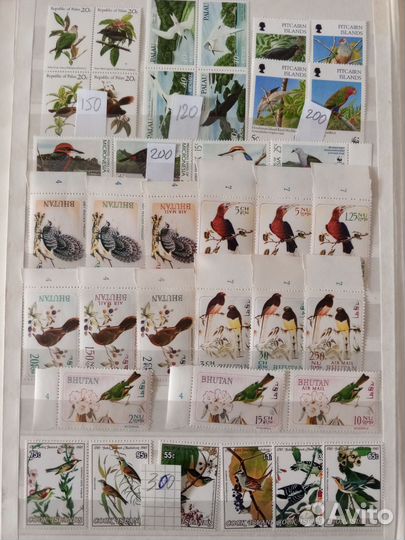 Почтовые марки мира. Птицы, фауна