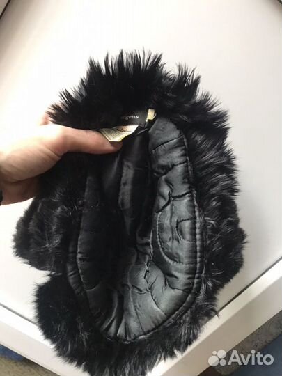 Шапка из натуральной кожи с нат. Мехом