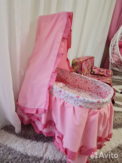 Люлька с балдахином + качелька+ гладилка с утюгом