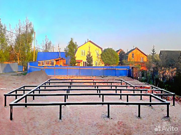 Фундамент 6х6 свайно-винтовой с монтажом