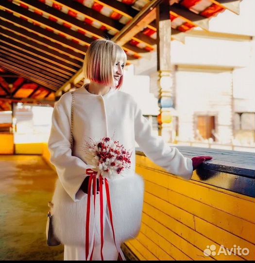 Пальто с мехом песца