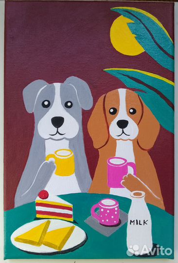 Картина на холсте собачки