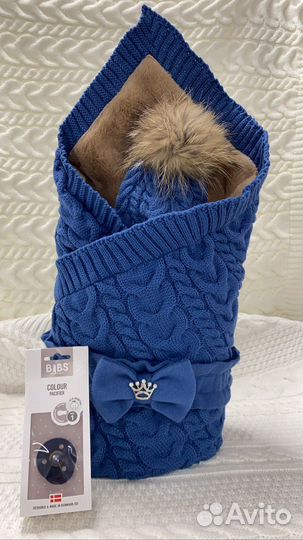 Комплект на выписку вязаный новый