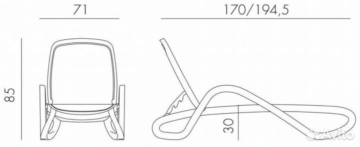 Шезлонг-лежак Omega Тортора пластиковый Nardi