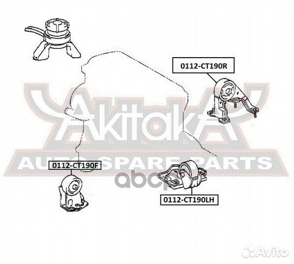 Подушка двигателя зад прав/лев 0112CT190R asva