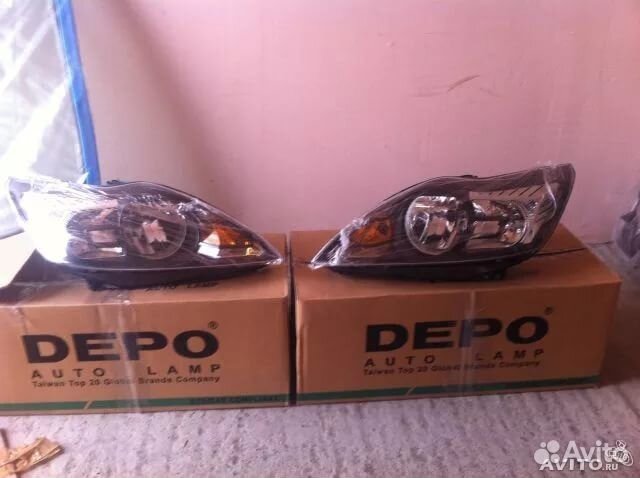 Фара Левая и Правая Форд Фокус 2 рестайл (Чёрные)
