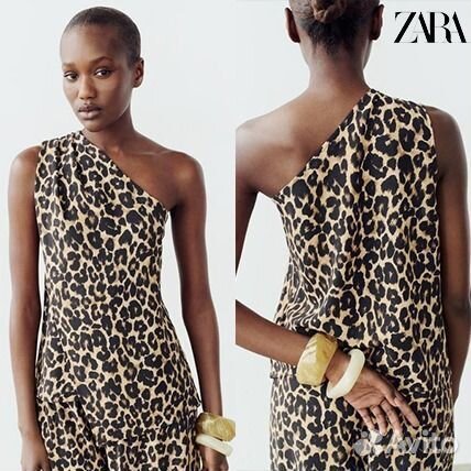 Ассиметричный леопардовый топ Zara