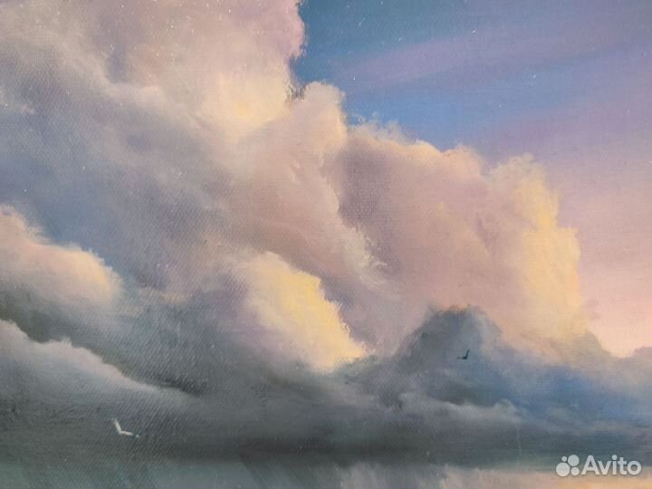 Картина маслом на холсте облака