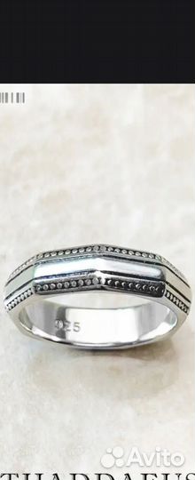 Серебряное кольцо девятигранник