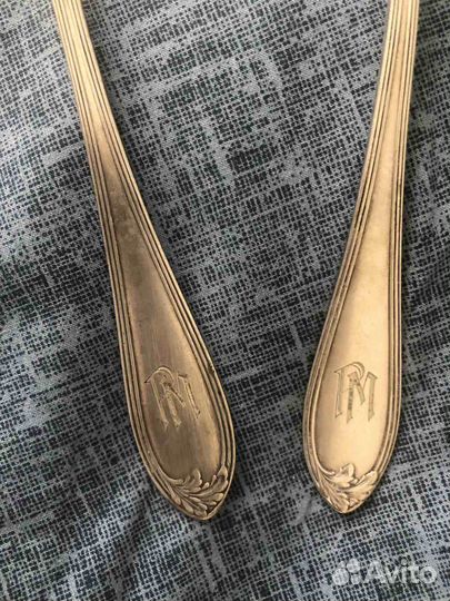 Ложка большая старинная посеребрение