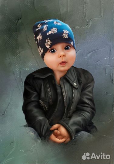 Портрет по фото + печать на холсте