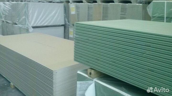 Гипсокартон влагостойкий и стандартный