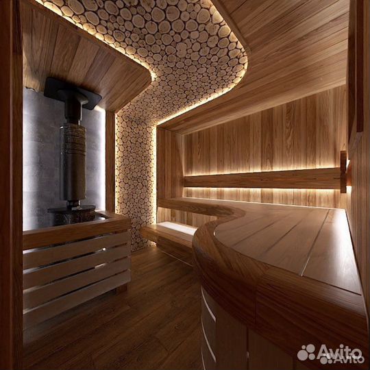 3D визуализация проект бани сауны интерьера