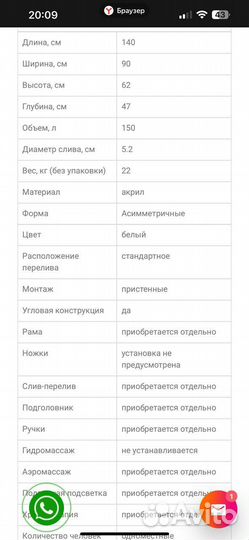 Акриловая ванна Marka One Lil P 140x9 (Новая)