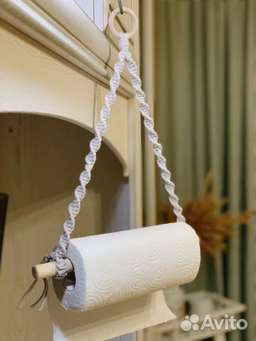 Макраме держатель для бумажных полотенец