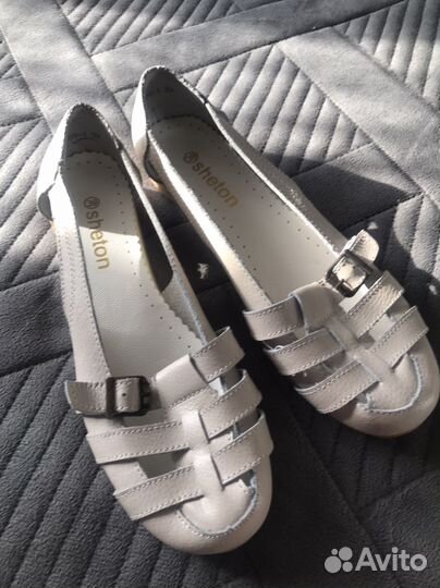 Балетки - Босоножки р38/39 натуральная кожа