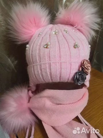 Комплект шапка и шарф для девочки