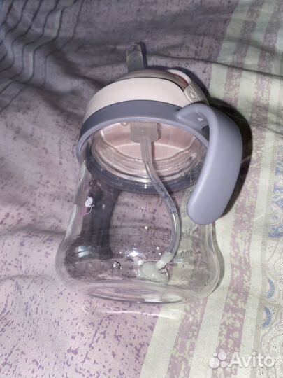 Поильник непроливайка с трубочкой