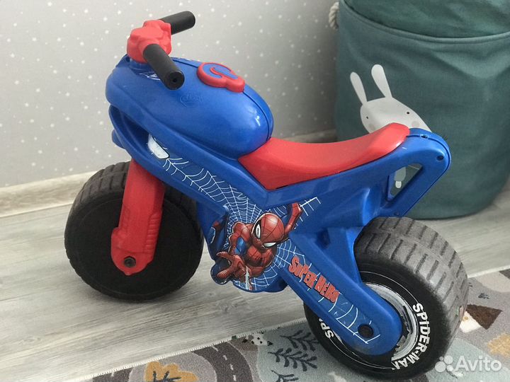 Детский мотоцикл беговел человек паук