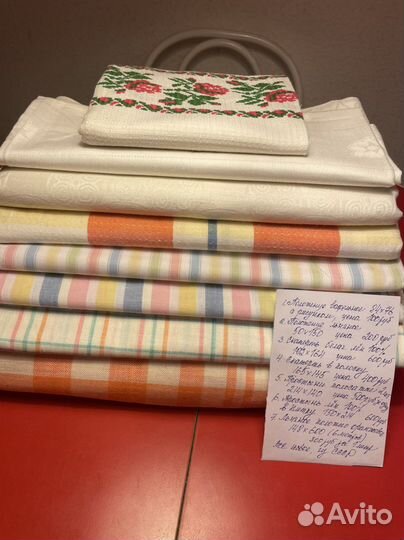 Ткани, скатерти, постельное белье новое СССР