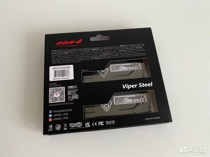 Оперативная память DDR4 Patriot Viper Steel 16Gb