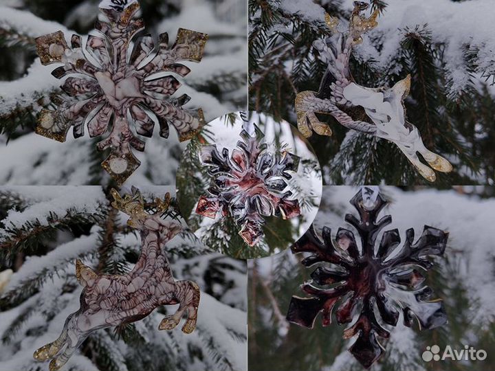 Набор елочных игрушек ручной работы