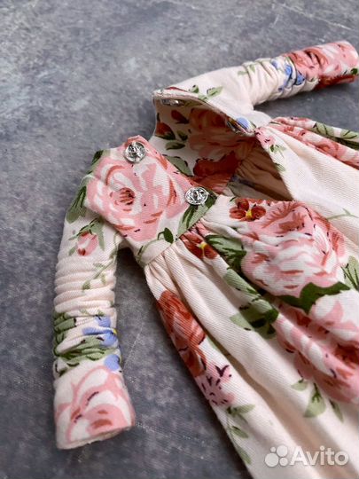 Платье длинное розовое для куклы Блайз цветочное