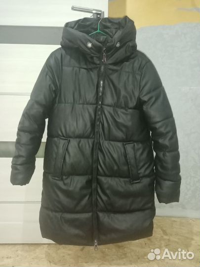 Пуховик экокожа
