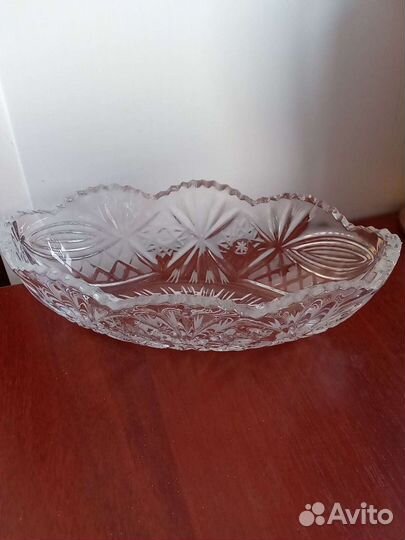 Хрустальная ваза-ладья. Новая