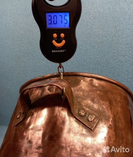 Старинная медная кастрюля большая