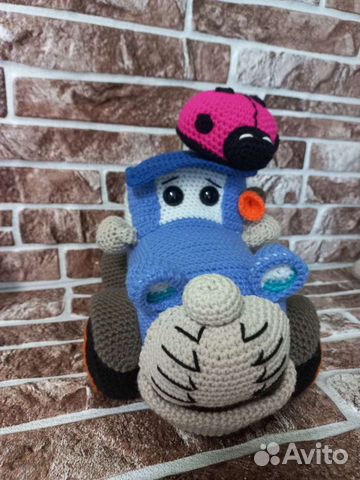 Игрушка синий трактор#вязаная игрушка #