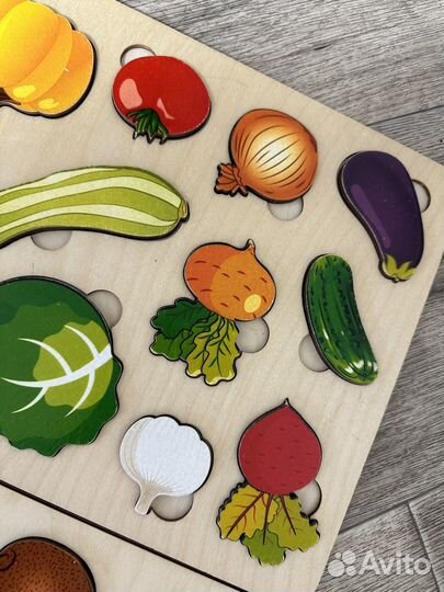 Сортер развивающая доска фрукты овощи