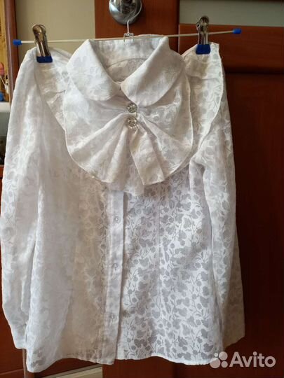 Блузка белая школьная 134-140