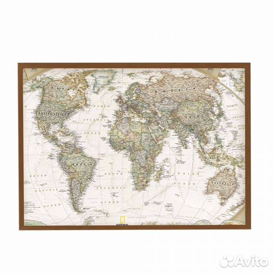 Магнитная доска Карта мира на стену