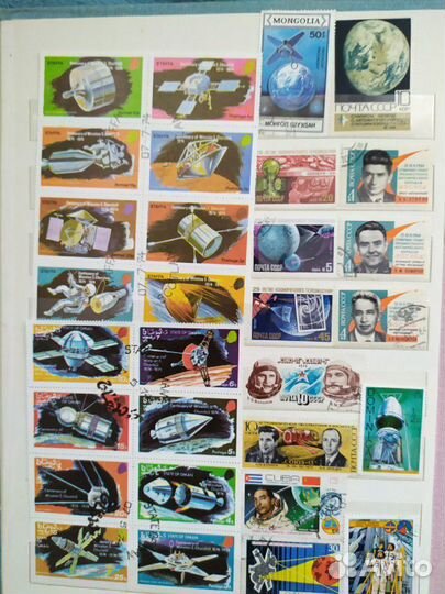 Марки почтовые Космонавтика