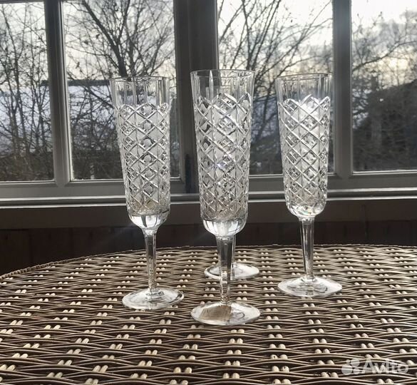 Фужеры хрустальные высокие, СССР